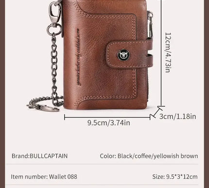 BULLCAPTAIN Leather Wallet for Men - Genuine Leather Business Wallet - Next Level