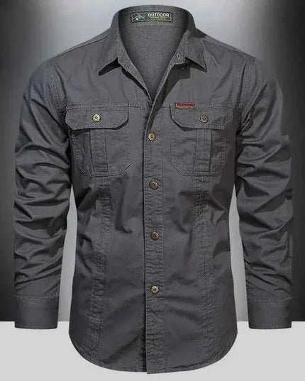 Cargo Shirts for Men Long Sleeve Casual Cotton Shirts - Next Level