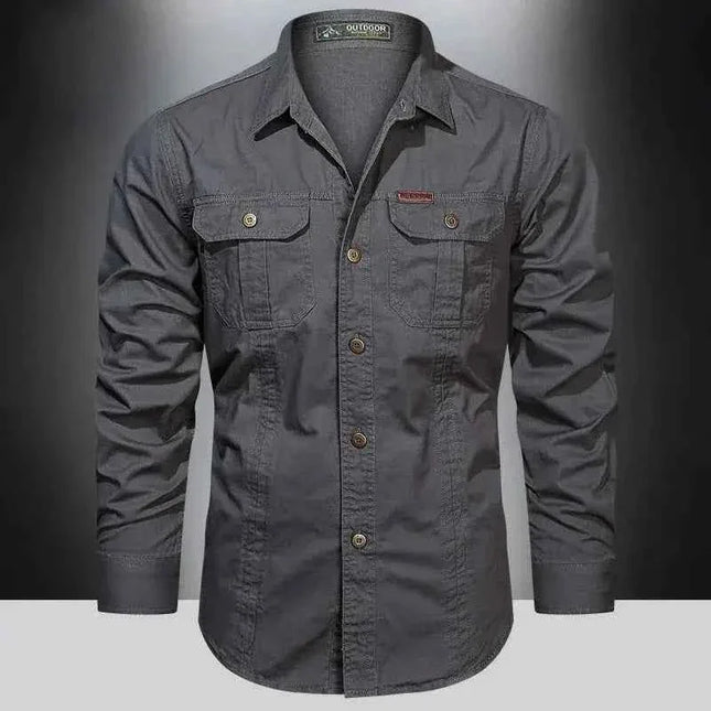 Cargo Shirts for Men Long Sleeve Casual Cotton Shirts - Next Level