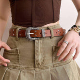 Damengürtel Retro Silberschnalle – Vielseitiger Ledergürtel Damen Next Level