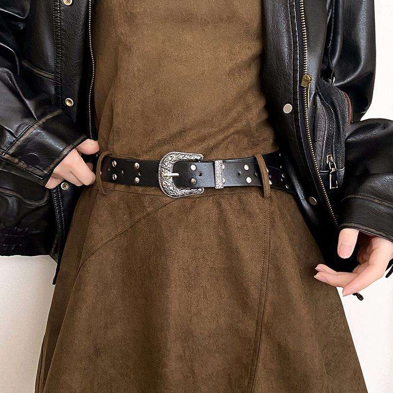 Damengürtel Retro Silberschnalle – Vielseitiger Ledergürtel Damen Next Level