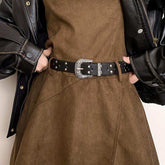 Damengürtel Retro Silberschnalle – Vielseitiger Ledergürtel Damen Next Level