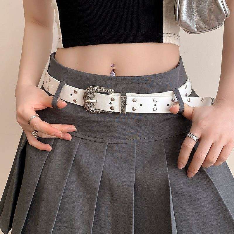 Damengürtel Retro Silberschnalle – Vielseitiger Ledergürtel Damen Next Level
