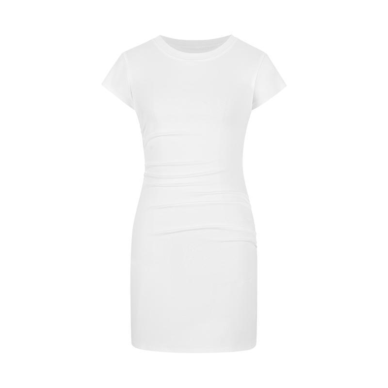 Figurbetonendes Basic-Kleid mit Kurzarm & hoher Taille - Midi-Länge in 7 Farben Next Level