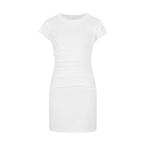 Figurbetonendes Basic-Kleid mit Kurzarm & hoher Taille - Midi-Länge in 7 Farben Next Level