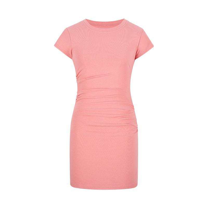 Figurbetonendes Basic-Kleid mit Kurzarm & hoher Taille - Midi-Länge in 7 Farben Next Level