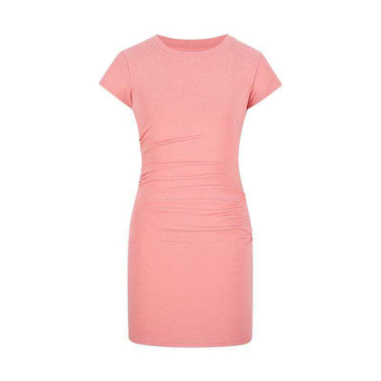 Figurbetonendes Basic-Kleid mit Kurzarm & hoher Taille - Midi-Länge in 7 Farben Next Level
