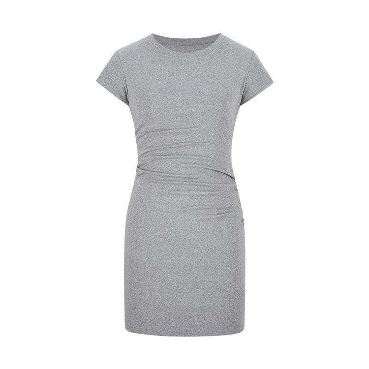 Figurbetonendes Basic-Kleid mit Kurzarm & hoher Taille - Midi-Länge in 7 Farben Next Level