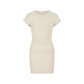 Figurbetonendes Basic-Kleid mit Kurzarm & hoher Taille - Midi-Länge in 7 Farben Next Level