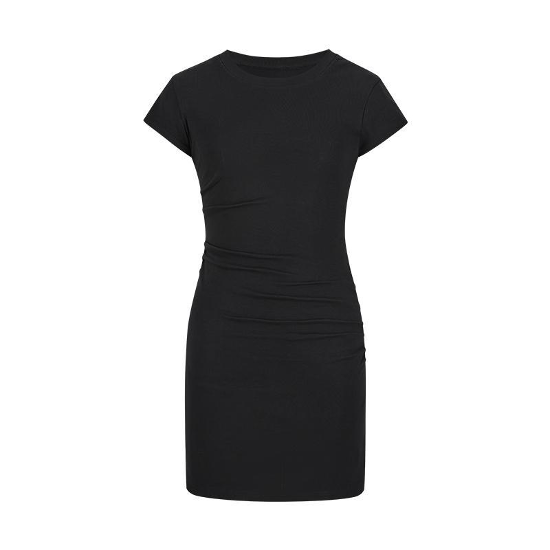 Figurbetonendes Basic-Kleid mit Kurzarm & hoher Taille - Midi-Länge in 7 Farben Next Level