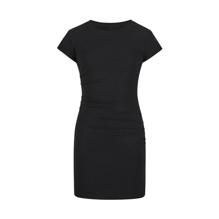 Figurbetonendes Basic-Kleid mit Kurzarm & hoher Taille - Midi-Länge in 7 Farben Next Level