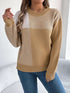 Karo-Pullover Damen mit Color-Block-Design - Kunstfell Langarm Streetwear Next Level