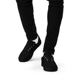 Schwarze Canvas Schuhe von Robert de Valenmont, Herrenschuhe mit Schnürung, frontal Ansicht