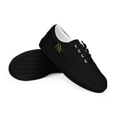 Schwarze Canvas Schuhe von Robert de Valenmont, Schnürschuhe für Herren, Frontansicht, rechte Seite.