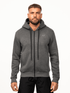 SL-600 Zip Hoodie Herren in Grey Melange mit Kapuze und Reißverschluss, urbaner Streetwear-Stil