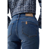 Liu Jo Damenjeans in hochwertiger Slim Fit Passform aus italienischem Baumwoll-Stretch, klassisches blaues Design für stilbewusste Frauen