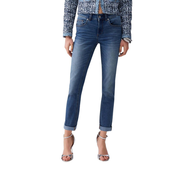 Liu Jo Damenjeans Slim Fit in klassischem Blau mit hochwertigem Baumwoll-Stretch für stilvollen Komfort