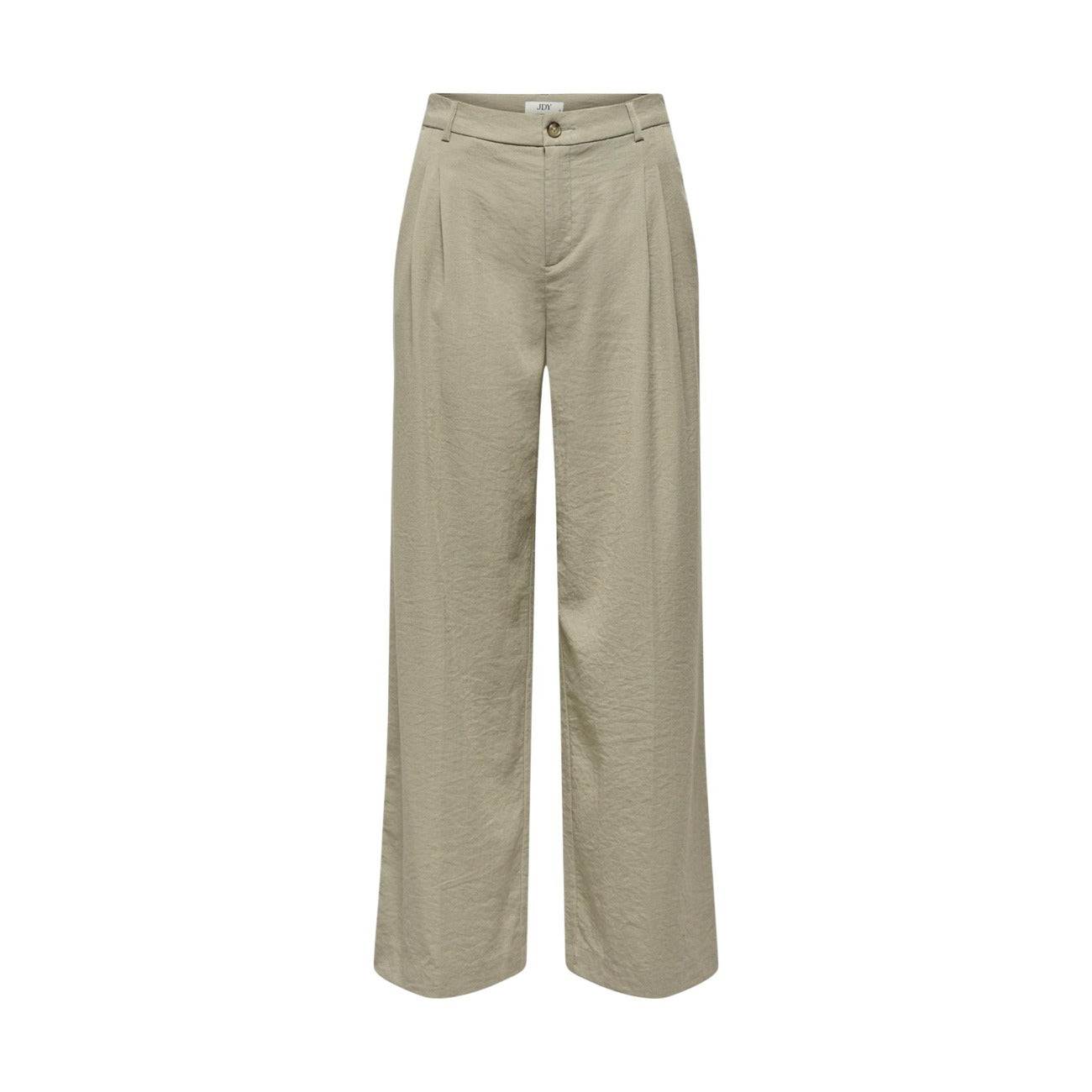 Damenhose von Jacqueline De Yong in dunkler Farbe, bequemes Kleidungsstück mit geradem Schnitt und elastischem Bund.