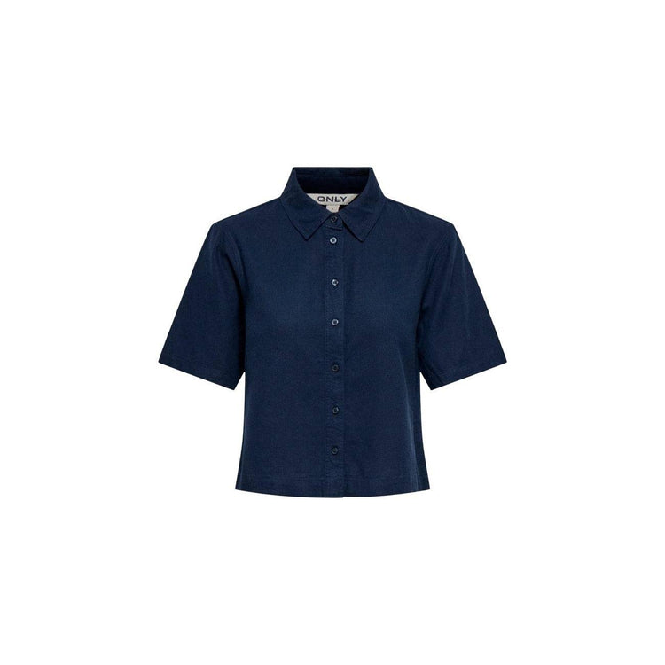Only Damen Hemd in klassischem Design, mit langen Ärmeln und einem eleganten Kragen, auf einem neutralen Hintergrund.