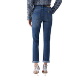 Liu Jo Damenjeans in Slim Fit mit blauem Baumwoll-Stretch, eleganter italienischer Designerjeans für Damen