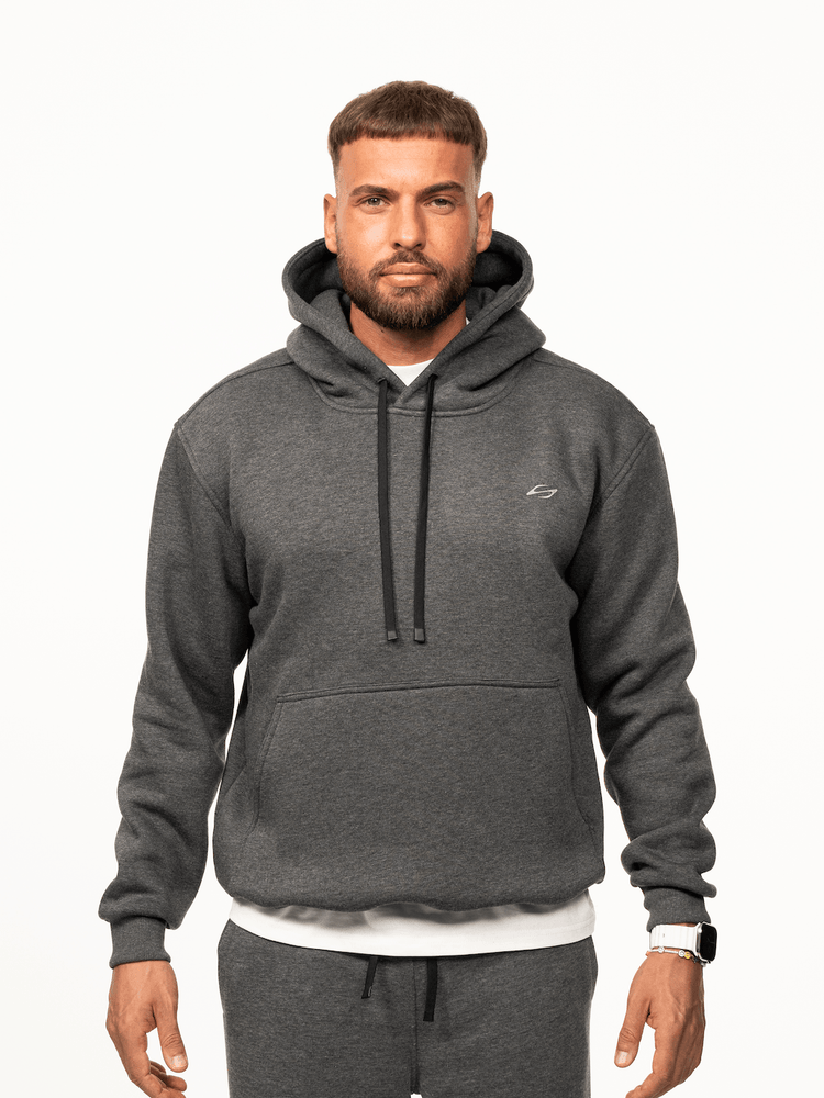 Zip-Hoodie Grey Melange von Next Level mit Kapuze, Reißverschluss und Seitentaschen im lässigen Stil